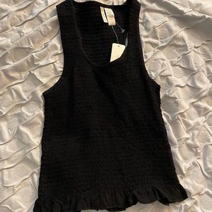 Black ruffle tank
